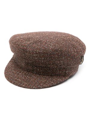 Borsalino wool blend tweed breton hat - Brown