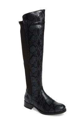 Bos. & Co. Bunt Waterproof Over the Knee Boot in Black Snake Print Leather