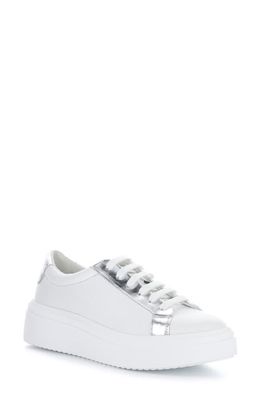 Bos. & Co. Fuzi Platform Sneaker in White/Silver Feel/Lamanato