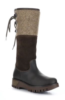 Bos. & Co. Goose Primaloft® Waterproof Boiled Wool Mid Calf Boot in Dark Brown/Coffee Saddle