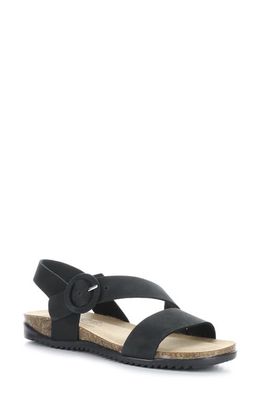 Bos. & Co. Lavis Asymmetric Slingback Sandal in Black Nubuck