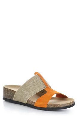 Bos. & Co. Lulu Wedge Slide Sandal in Orange Suede