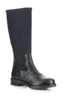 Bos. & Co. Noise Waterproof Knee High Boot in Black Feel/Woven Stretch