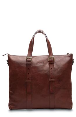 Bosca Brenta Leather Tote in Dark Brown 