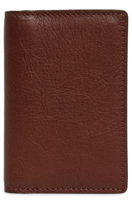 Bosca Leather Folding Card Case in Light Brown