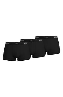 BOSS 3-Pack Classic Cotton Trunks in Black