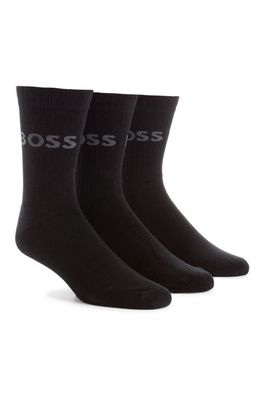 BOSS 3-Pack Logo Socks in Black