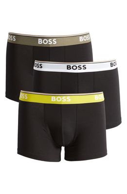 BOSS 3-Pack Stretch Cotton Trunks in Black Multi