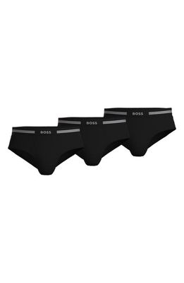 BOSS 3-Pack Traditional Cotton Briefs in Black