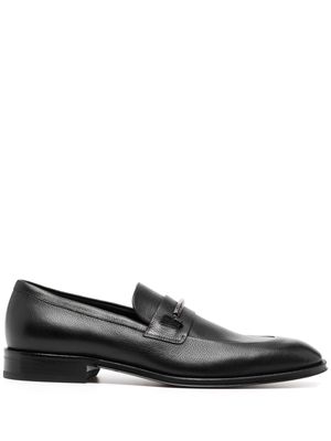 BOSS 30mm grained leather loafers - Black