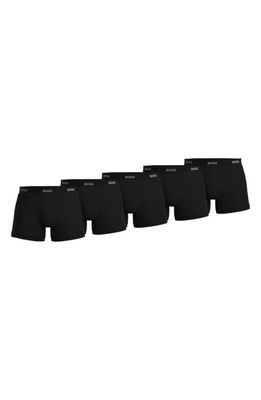 BOSS 5-Pack Authentic Cotton Boxer Briefs in Black