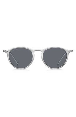 BOSS 50mm Round Sunglasses in Silver /Gray