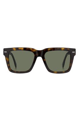BOSS 53mm Rectangular Sunglasses in Havana /Green