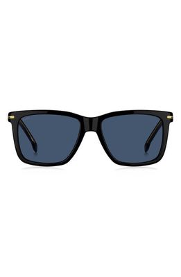 BOSS 55mm Square Sunglasses in Black/Blue