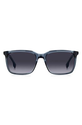 BOSS 57mm Rectangular Sunglasses in Blue/Grey
