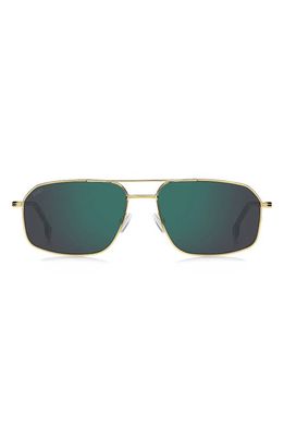 BOSS 58mm Aviator Sunglasses in Gold/Green Mirror