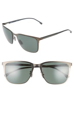 BOSS 58mm Special Fit Square Sunglasses in Matte Ruthenium Black