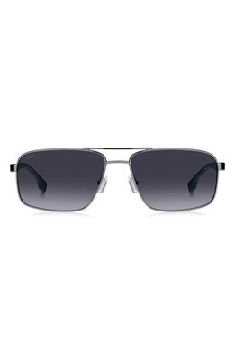 BOSS 59mm Aviator Sunglasses in Ruth Blue/Grey