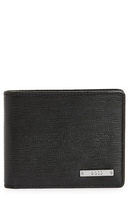 BOSS 6 Card Leather Bifold Wallet in Black