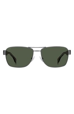 BOSS 60mm Polarized Rectangular Sunglasses in Havana /Green Polarized