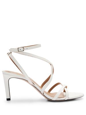 BOSS 75mm strappy leather sandals - White