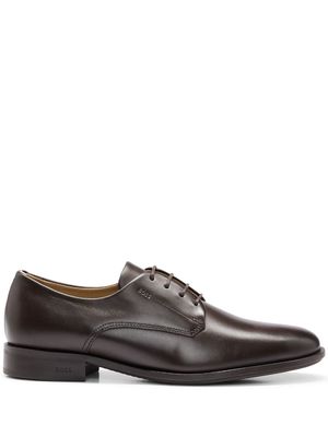 BOSS almond-toe leather derby shoes - Brown