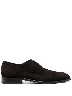 BOSS almond-toe leather oxford shoes - Brown