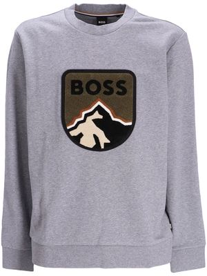 BOSS appliqué-detail cotton sweatshirt - Grey