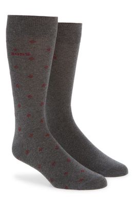 BOSS Assorted 2-Pack Dots Dress Socks in Medium Grey
