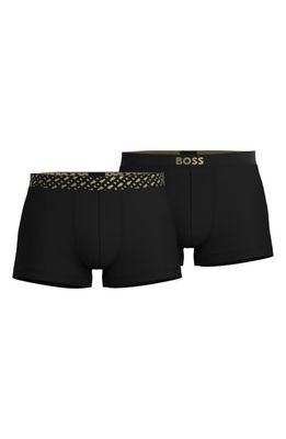 BOSS Assorted 2-Pack Gold Trunks in Black
