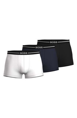 BOSS Assorted 3-Pack Trunks in White/Navy/Black