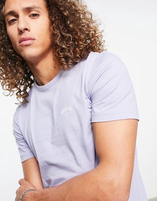 BOSS Athleisure curved logo T-shirt in blue