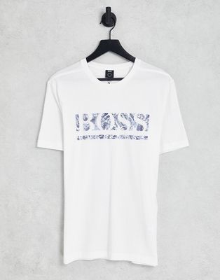 Boss Athleisure tee 1 t-shirt with large logo in white