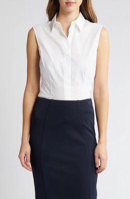 BOSS Bashiva Sleeveless Shirt in White