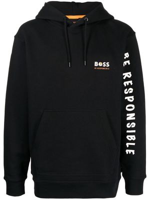 BOSS Be Responsible drawstring hoodie - Black