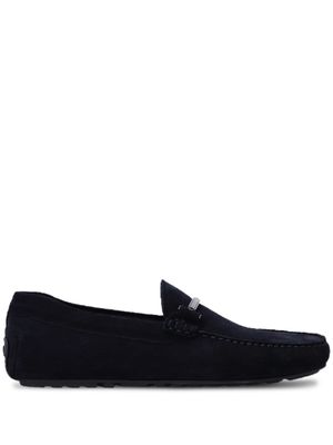 BOSS branded-hardware suede loafers - Blue