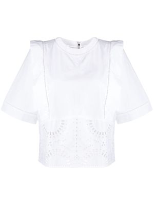 BOSS broderie-anglaise cotton blouse - White