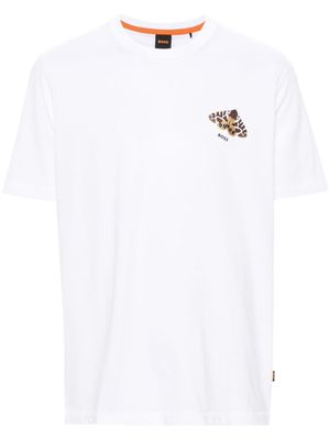 BOSS butterfly-print cotton T-shirt - White