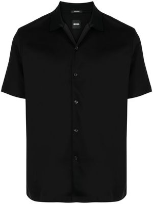 BOSS button-up cotton-blend shirt - Black