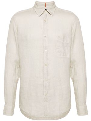 BOSS button-up linen shirt - Neutrals