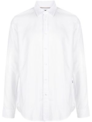 BOSS button-up lyocell shirt - White