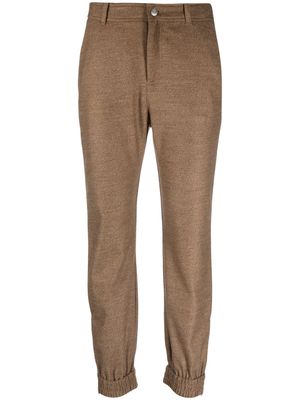 BOSS button-up stretch-cotton tapered trousers - Brown