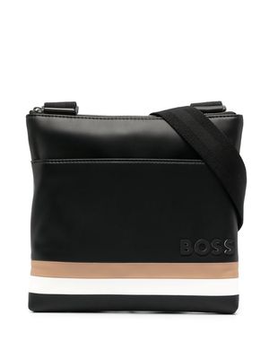 BOSS Byron faux-leather messenger bag - Black