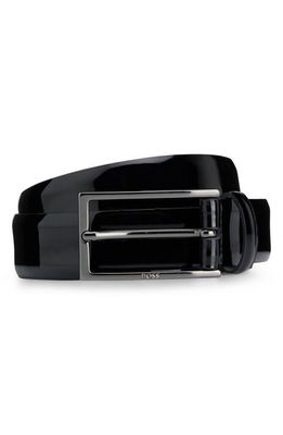 BOSS Carmello Patent Leather Belt in Black