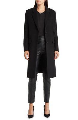 BOSS Catara Virgin Wool & Cashmere Coat in Black