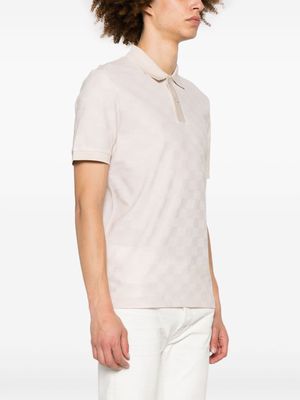 BOSS check-pattern cotton polo shirt - Neutrals