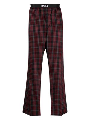 BOSS check-print cotton pyjama pants - Red
