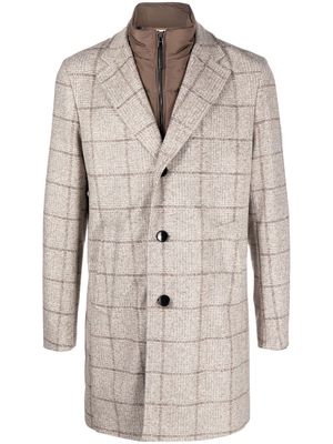 BOSS checked single-breasted coat - Neutrals