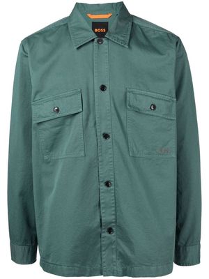 BOSS chest flap-pocket shirt - Green