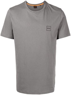 BOSS chest logo-patch detail T-shirt - Grey